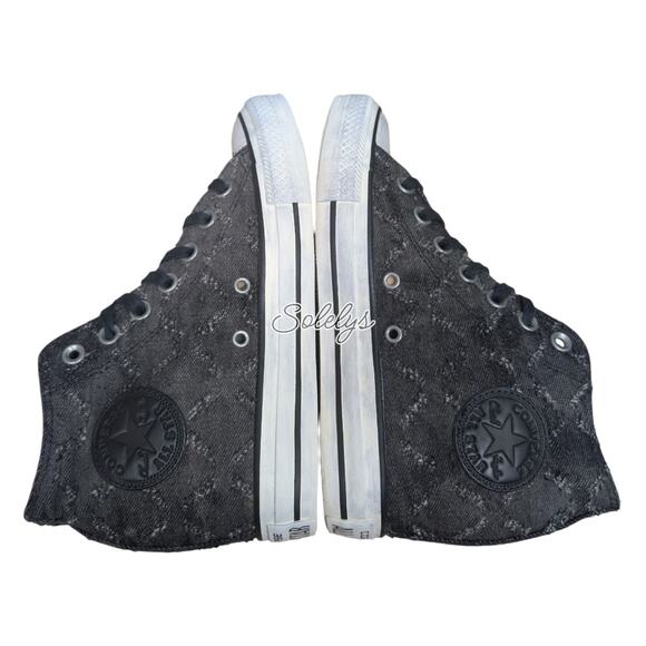 Converse 2015 Lux Mid Hidden Wedge Lurex Star Stud Distressed Sneaker 7.5 RARE - Picture 9 of 11